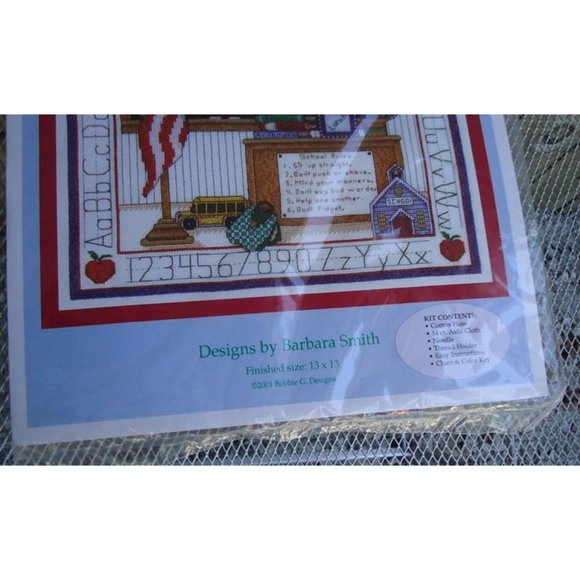NIP Vintage 2001 School Days Counted Cross Stitch SD0118 Bobbie G Designs 13x13 - Picture 5 of 5